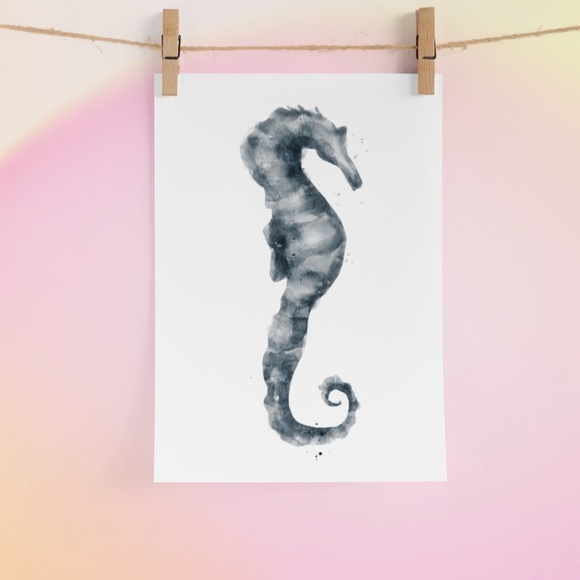 Wall Art Watercolor Sea Horse Print Poster Unframed - Picture 6 of 10